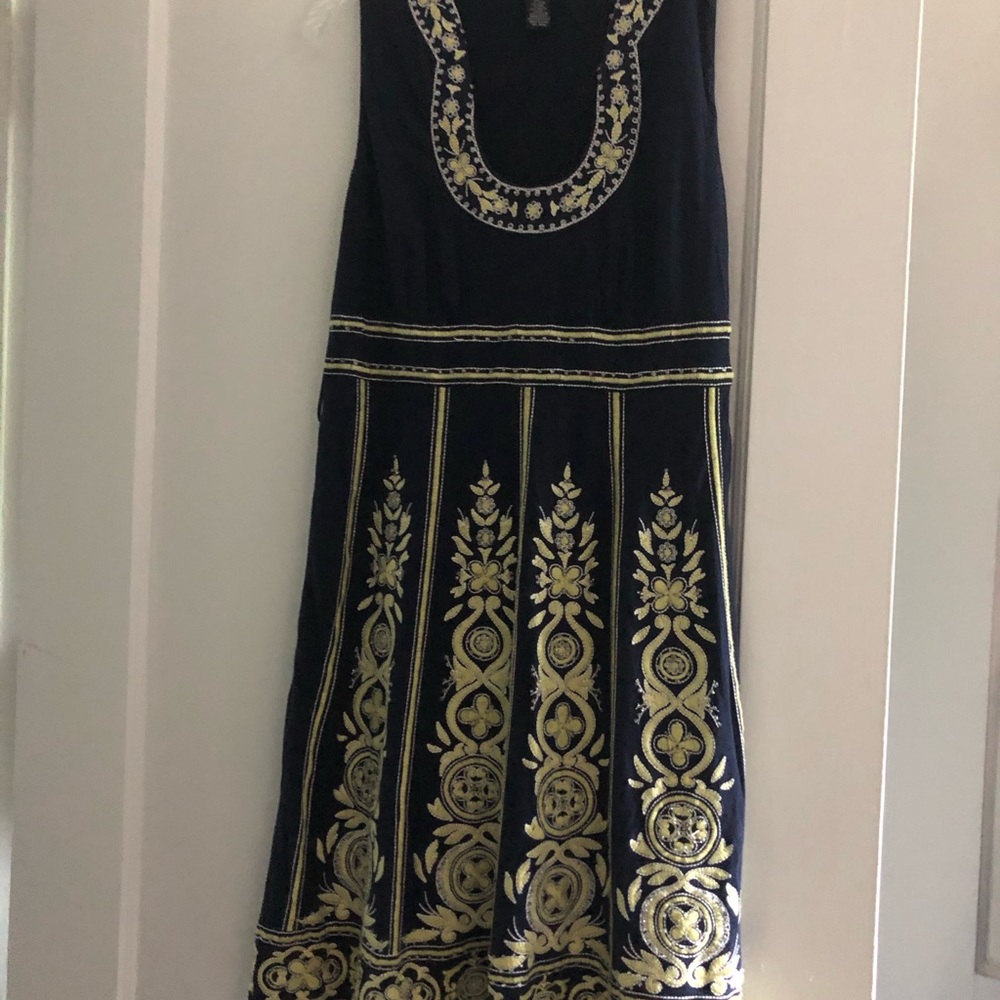 INC. Size M Blue/Gold dress